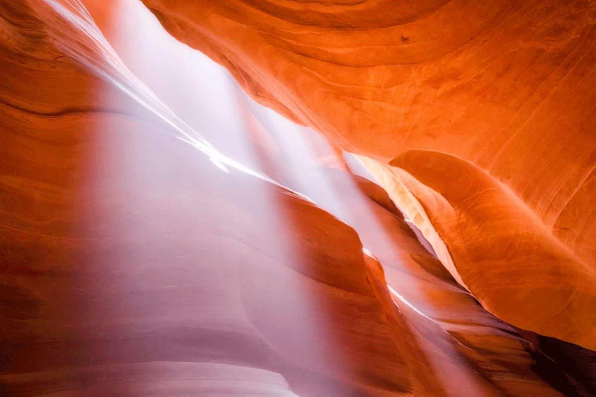 Stunning Antelope Canyon Light Shafts Wall Art - Natural Sunbeam Photography Print for Home & Office Decor - Perfect for Living Rooms, Bedrooms & Workspaces