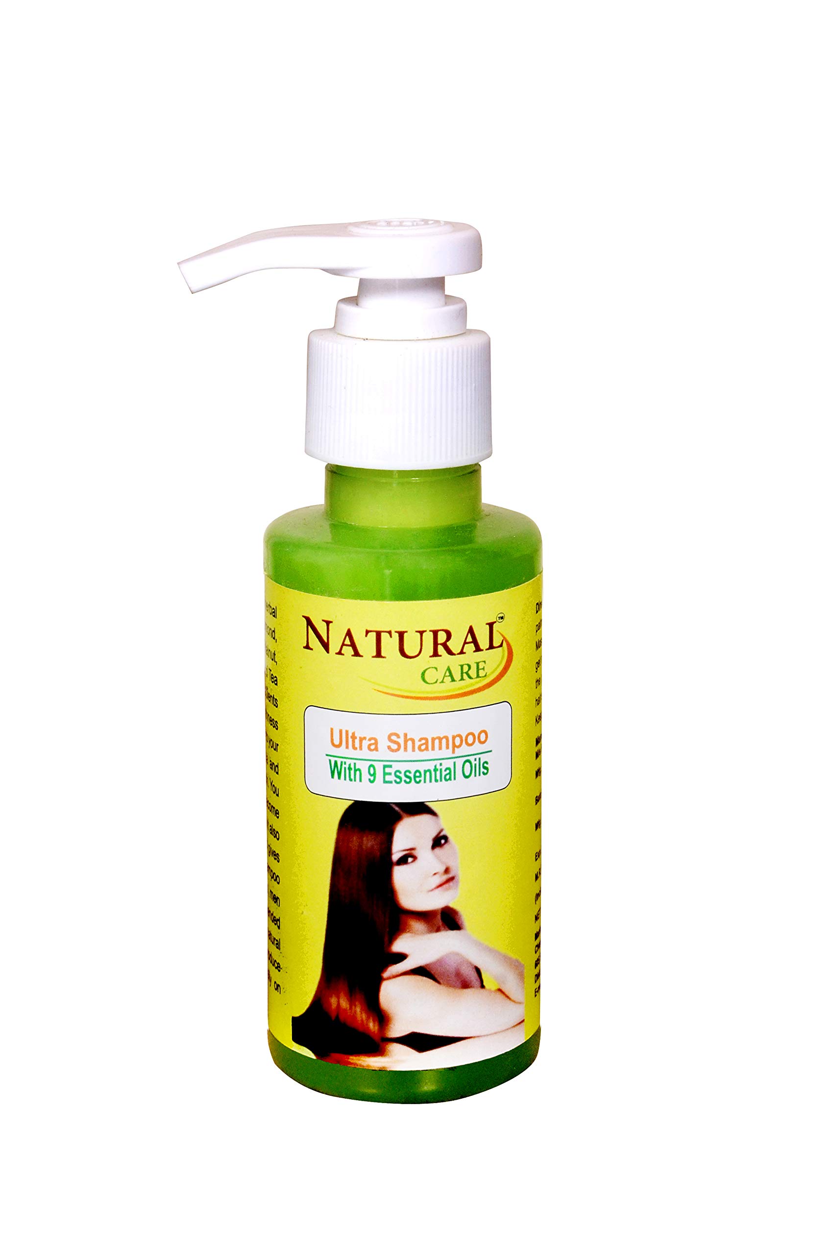 Natural Care Ultra Shampoo with 9 Essential Oils (Almond, Coconut, Castor, Amla, Walnut, Avocado, Jojoba, Olive & Tea Tree) - 100ml for Dry, Damaged Hair & Scalp Care - Perfect for Daily Use & Hair Repair