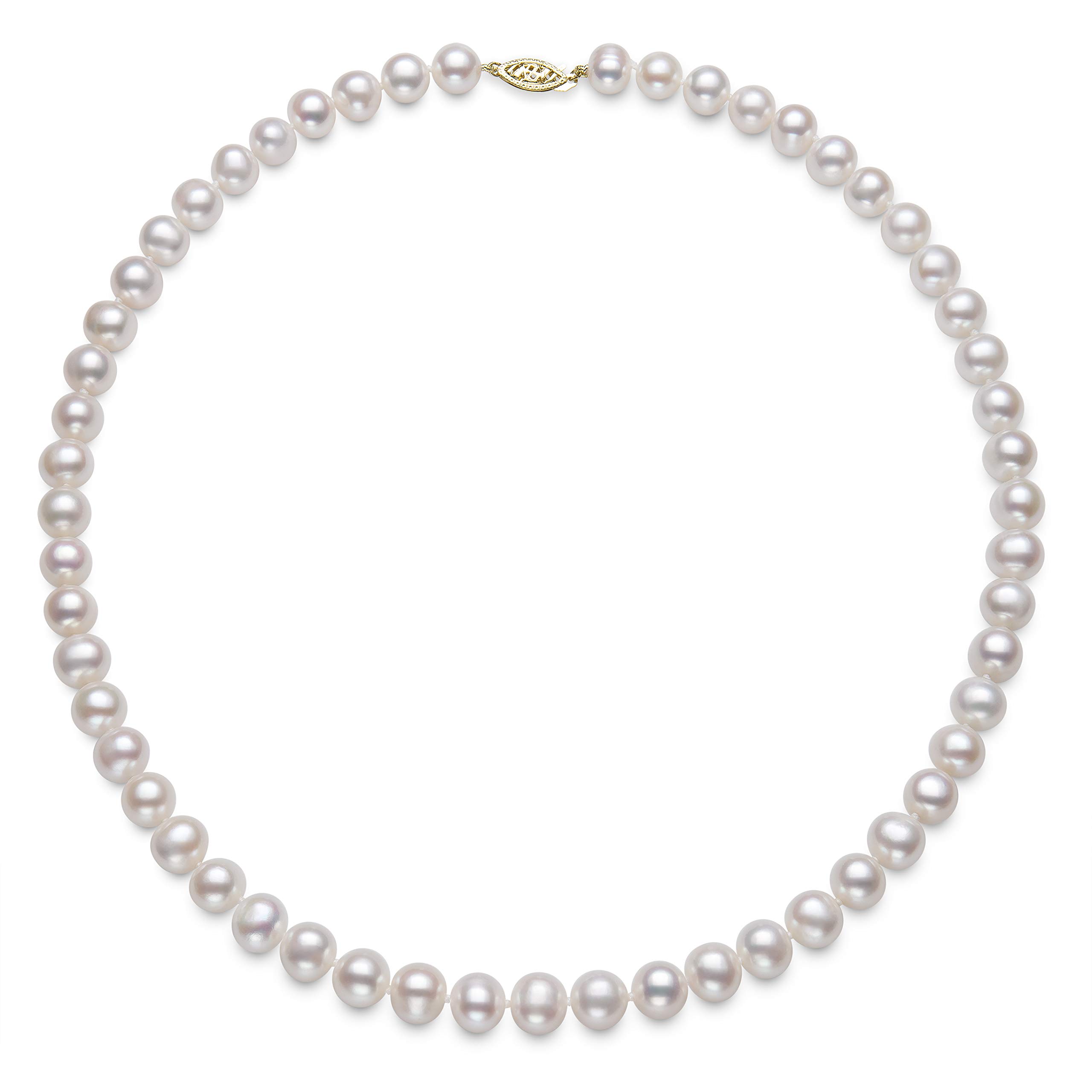 14K Gold Freshwater Pearl Jewelry Set for Women - Necklace, Bracelet & Stud Earrings | 18
