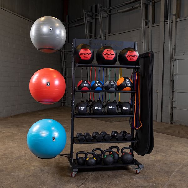 Body Solid GAR250 Multi Storage Tower - Heavy Duty 5-Tier Garage Shelving Unit for Home Gym Equipment Storage & Organization | Perfect for Garage, Basement, Warehouse & Utility Room Organization