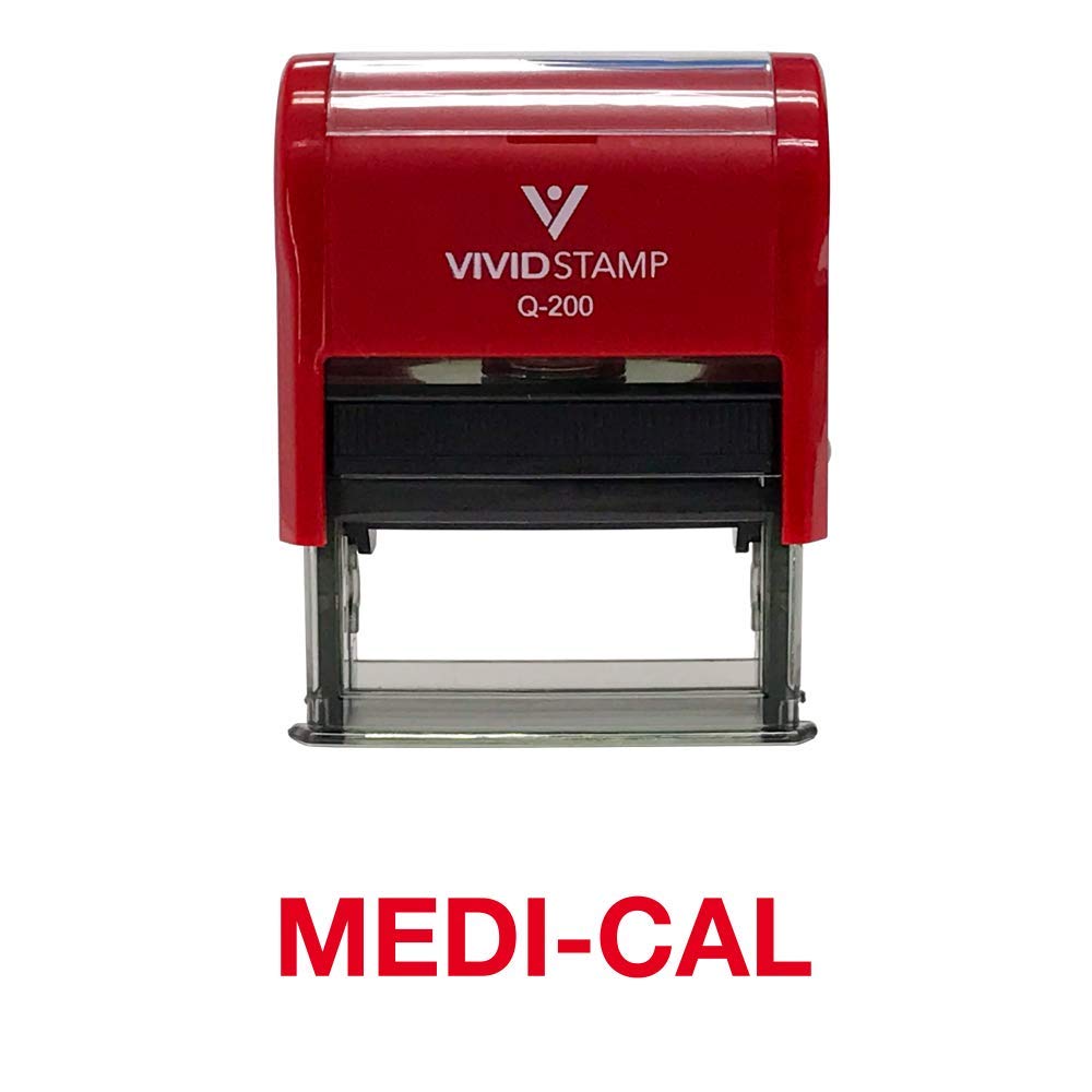 Medi-Cal Office Self Inking Rubber Stamp with Red Ink - Medium Size for Medical Forms, Claims & Documents - Perfect for Healthcare Professionals & Medical Billing