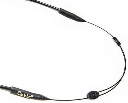 Cablz Zipz Adjustable Eyewear Retainer with Rubber Ends - Black Stainless Steel (12 Pack) - Secure Glasses for Sports, Running & Outdoor Activities