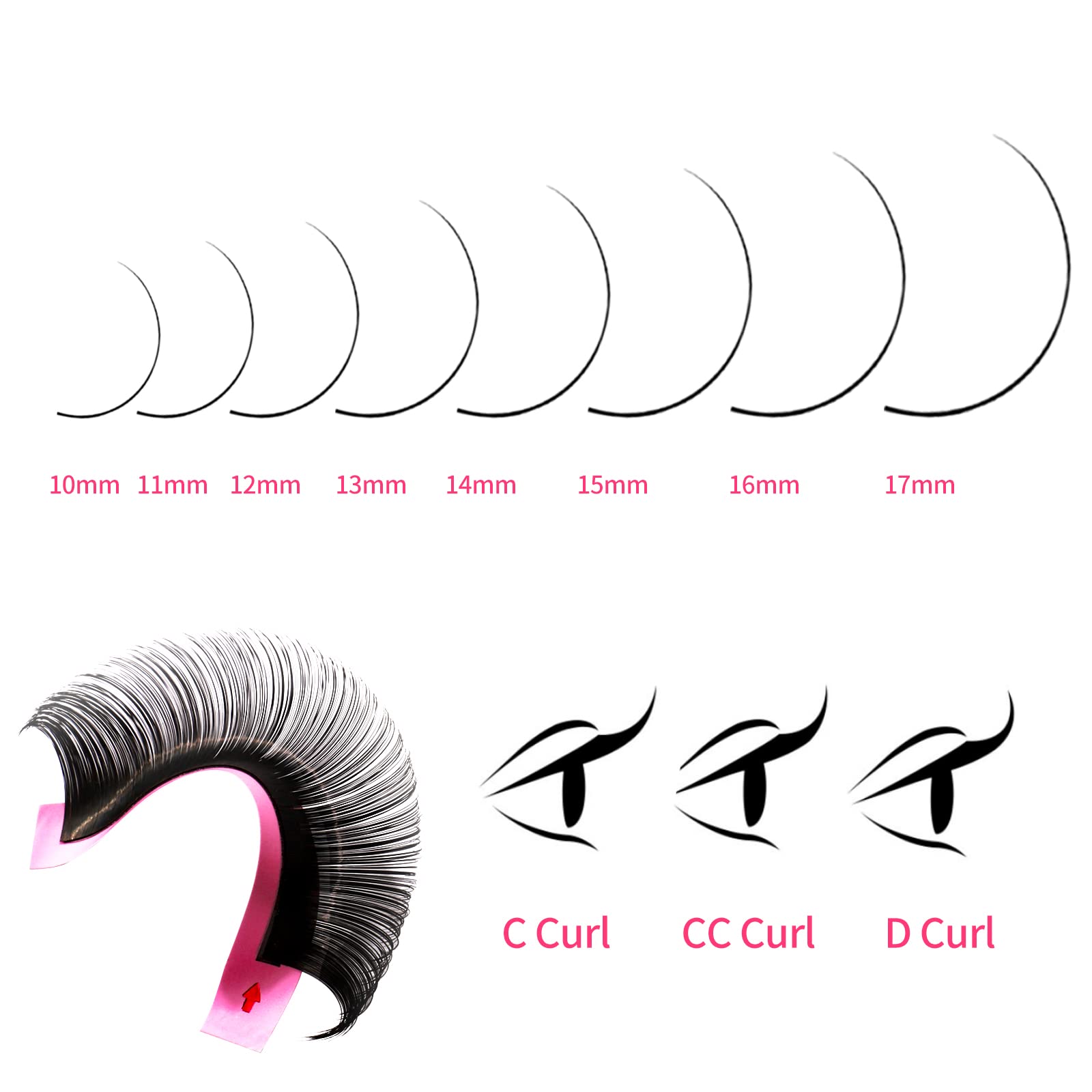 VEYES INC Professional Cashmere Volume Lash Extensions - 0.03-0.20mm Thickness, 5-25mm Length, Matte Black Individual Eyelashes (D Curl 8-16mm) - Premium Supplies for Lash Technicians - Perfect for Salon, Bridal & Special Occasion Makeup
