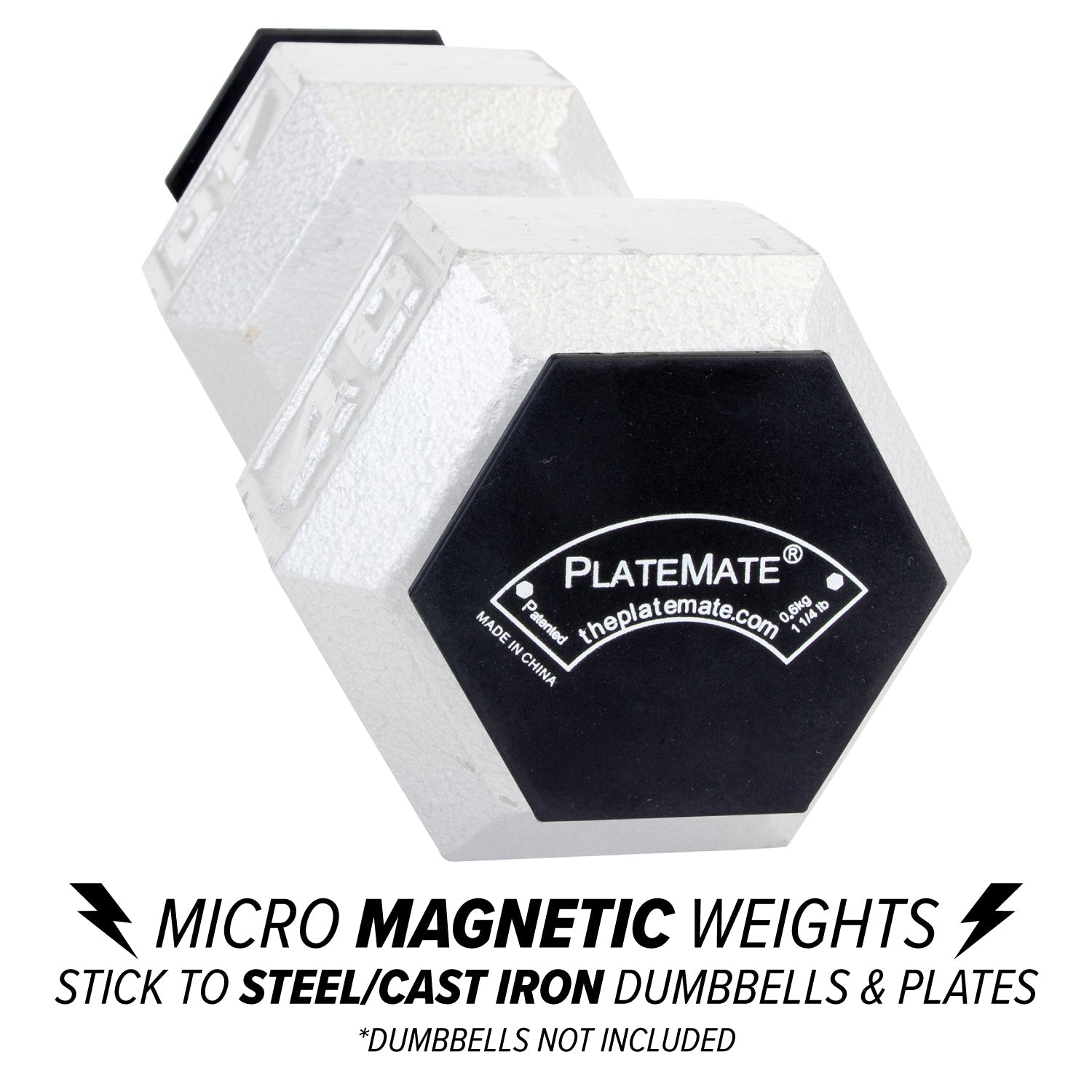 1.25 lb Hex PlateMate Weight Plate Pair - Gym & Home Workout Equipment for Strength Training & Fitness