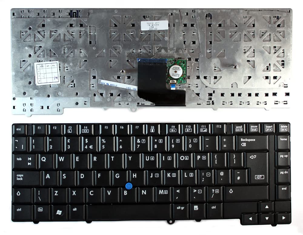 HP EliteBook 8530P UK Layout Black Replacement Laptop Keyboard with Pointer | Compatible with HP EliteBook 8530P Series | Perfect for Office Work, Programming & Business Use