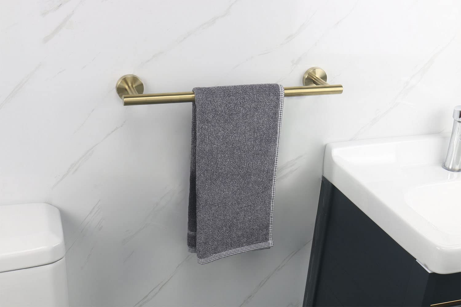 Premium SUS304 Stainless Steel Bath Towel Bar - Heavy Duty Wall Mounted Towel Holder for Bathroom, 16 Inch Gold Towel Rack - Perfect for Spa, Hotel & Luxury Home Bathroom Decor