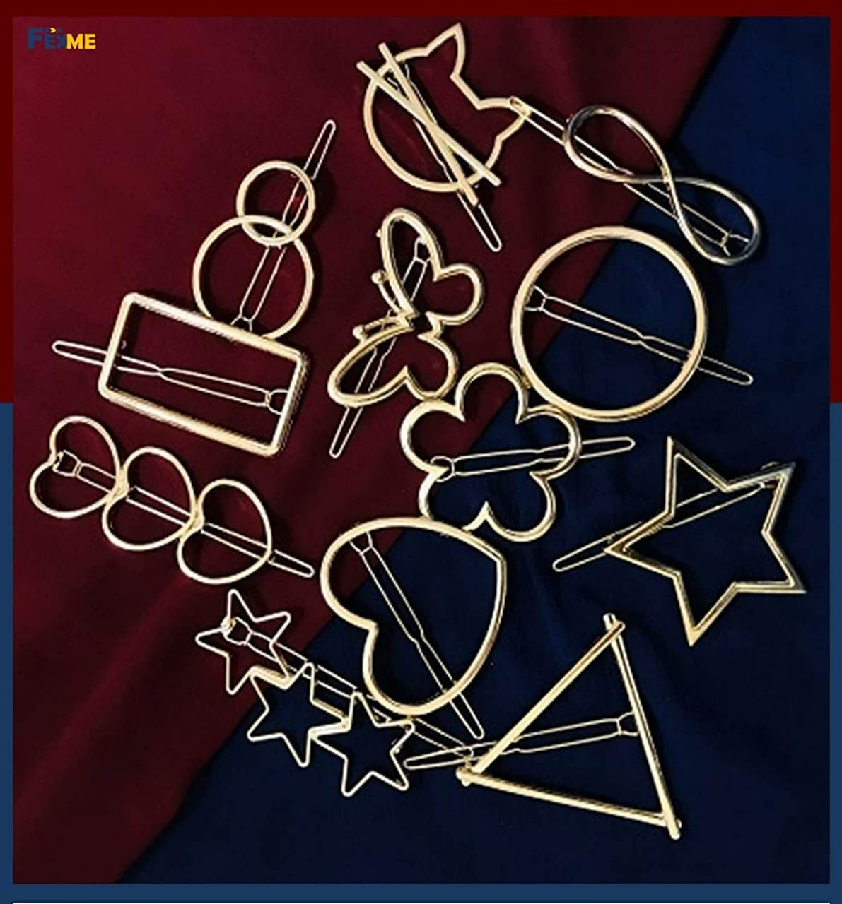 JGJ 12-Pack Golden Metal Hair Clips - Elegant Hair Accessories for Women, Girls & Kids | Perfect for Parties, Weddings & Daily Styling