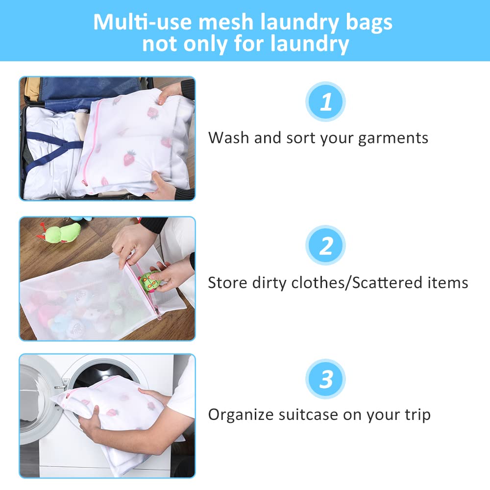GOGOODA 7-Piece Delicate Laundry Bags Set with Premium Zipper - Mesh Washing Bags for Bras, Underwear, Lingerie, Stockings & Blouses - Travel Storage Organizer for Gentle Cycle Washing - Perfect for Home, Dorm & Hotel Use