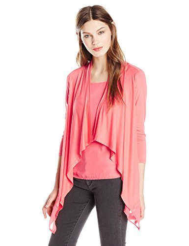 Colour Works Women's 2-Pack Chiffon Trim Sweaters - Soft Knit Cardigan for Casual Wear & Office Outfits
