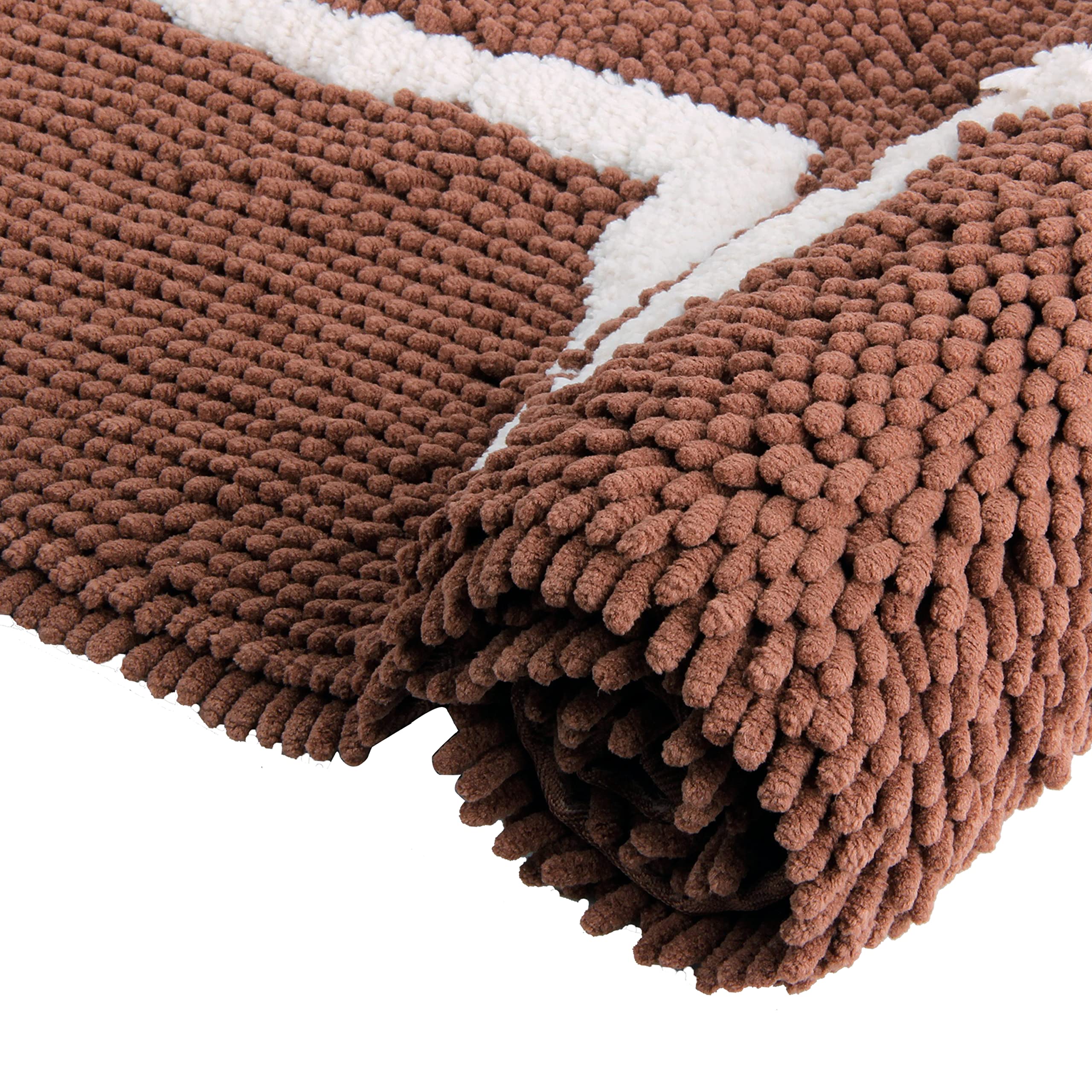 Soft Chenille Bathroom Rug Mat - Non-Slip Absorbent Shaggy Door Mat for Bathroom Floor, Kitchen & Entryway - Cozy Home Decor for Wet Areas