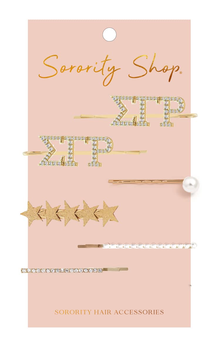 Sigma Gamma Rho Sorority Hair Clips - 6 Pack Hair Barrettes for Women & Girls - Perfect for Sorority Events, School, and Everyday Styling
