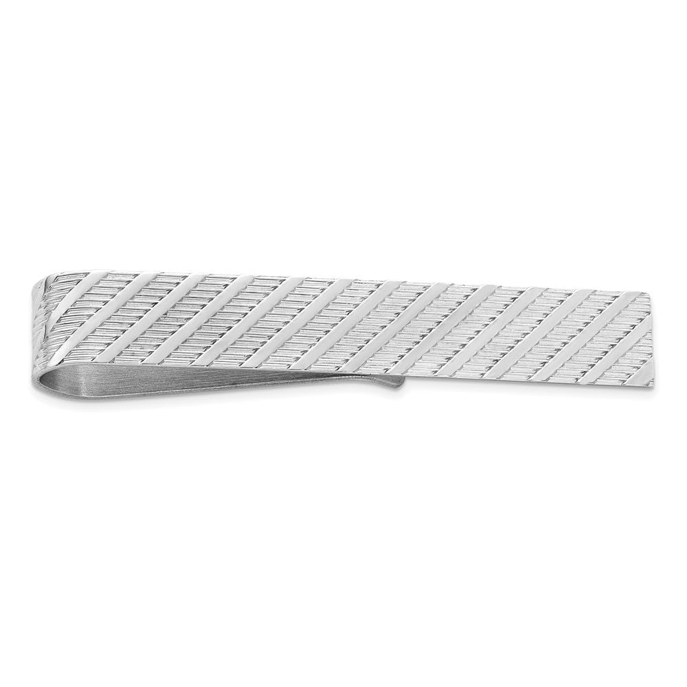 Premium Sterling Silver Rhodium-Plated Tie Bar Clip for Men - Elegant Wedding, Anniversary & Birthday Gift - Perfect for Formal Events, Business Meetings & Special Occasions