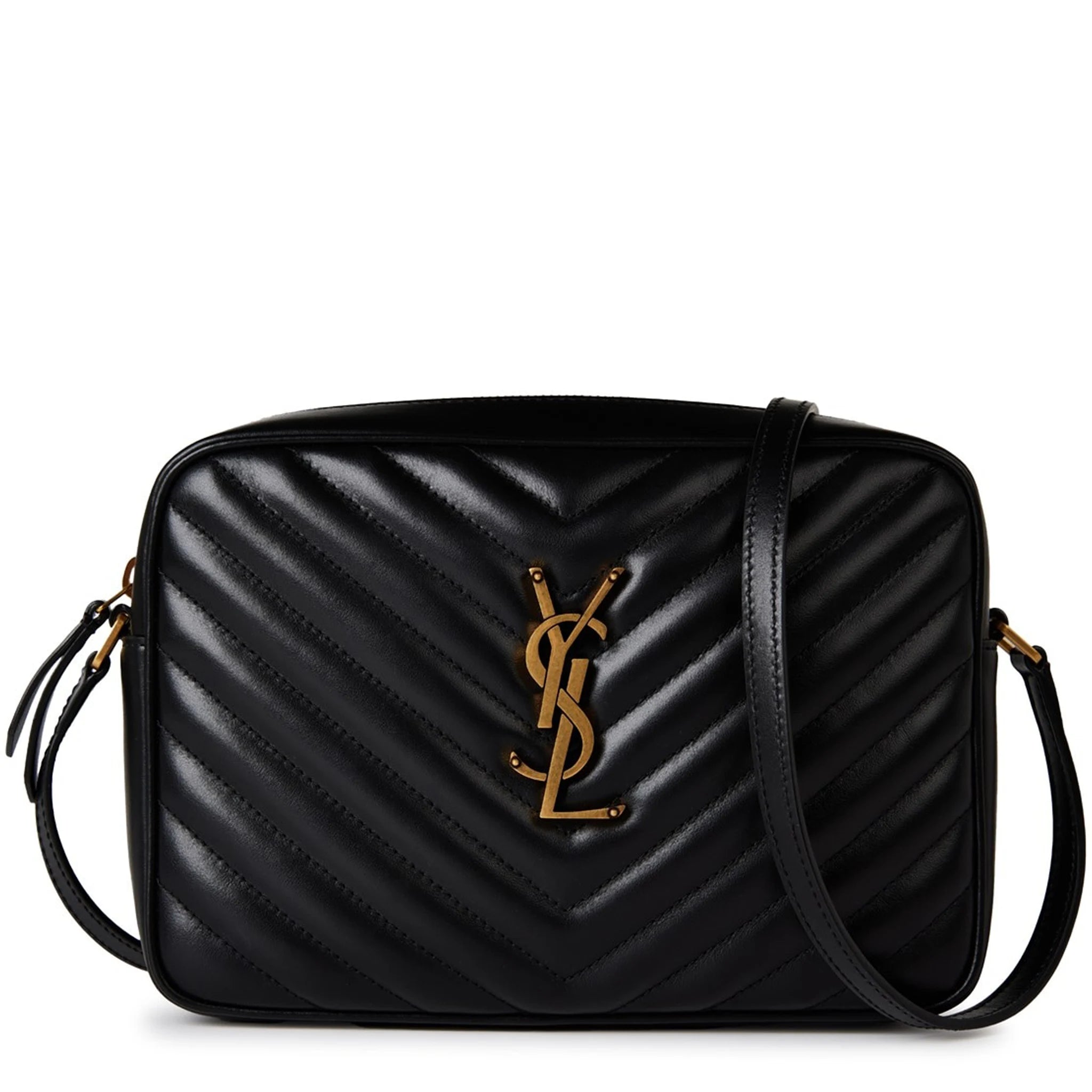 Saint Laurent Quilted Leather Lou Black Camera Bag for Women | Luxury Designer Crossbody Purse | Perfect for Date Night, Travel & Everyday Use