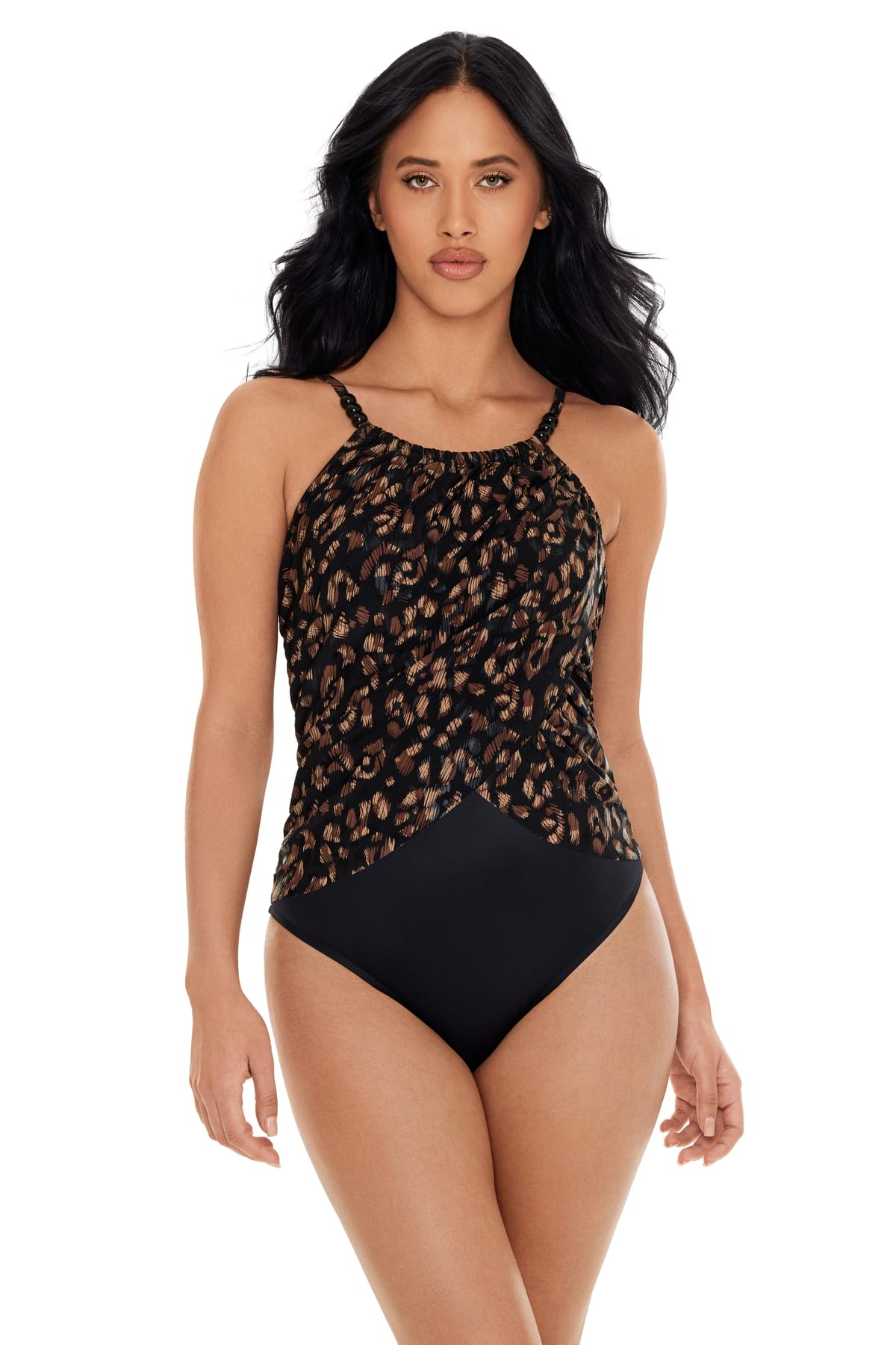 MagicSuit Women's One Piece Swimsuit - High Neck Underwire Bra Bathing Suit for Women, Expressionist Lisa Print, Tummy Control Swimwear for Pool, Beach & Vacation