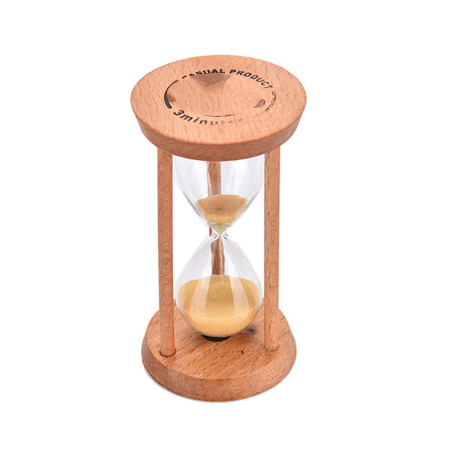 3 Minute Wooden Hourglass Timer - Vintage Sand Clock for Kitchen, Classroom, Office & Home Decor - Perfect Gift for Cooking, Meditation & Productivity