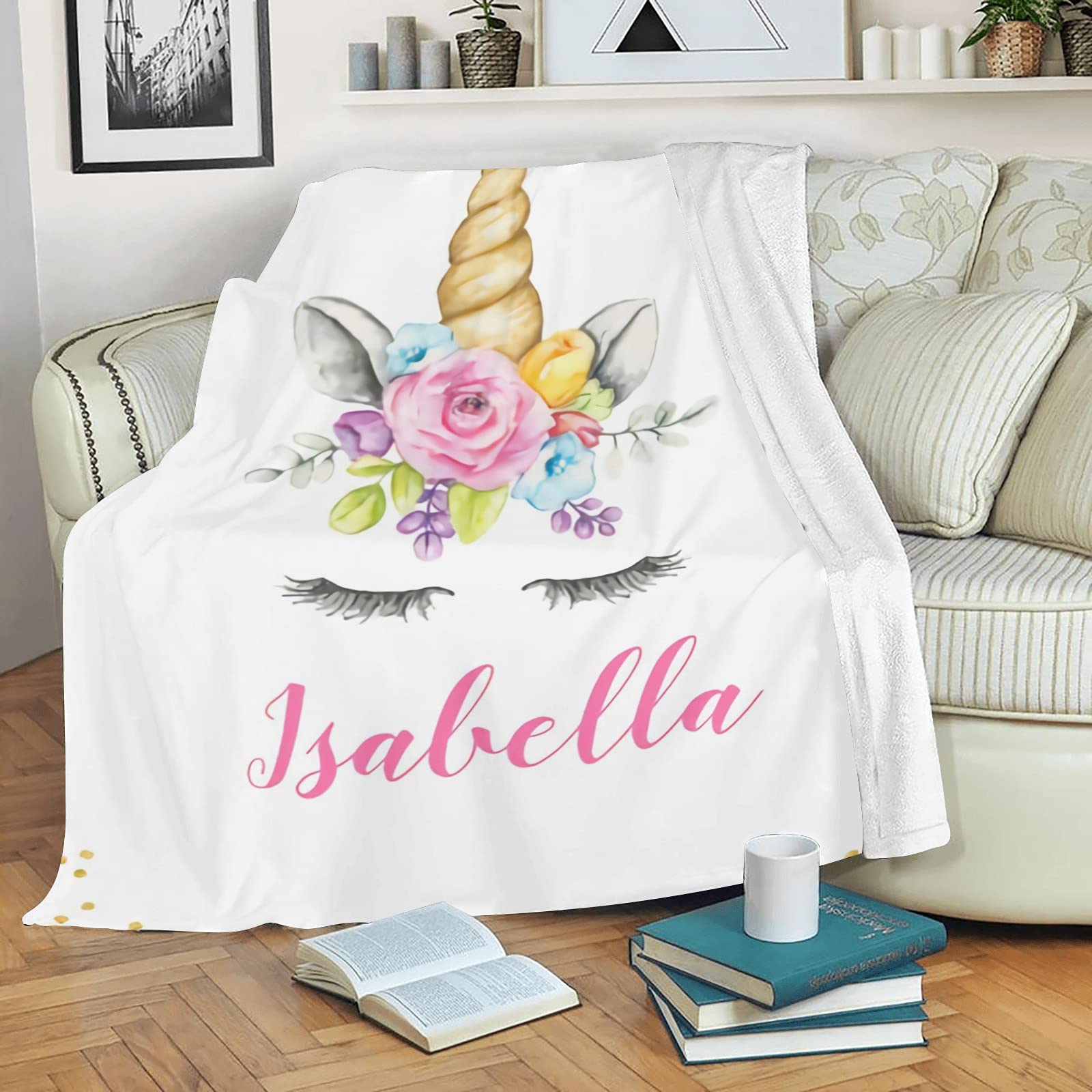 Personalized Baby Blanket with Name - Custom Embroidered Soft Blankets for Newborns | Perfect Baby Shower Gift for Boys & Girls | Nursery Decor & Neutral Baby Essentials | Ideal for Cuddling, Swaddling & Photo Props