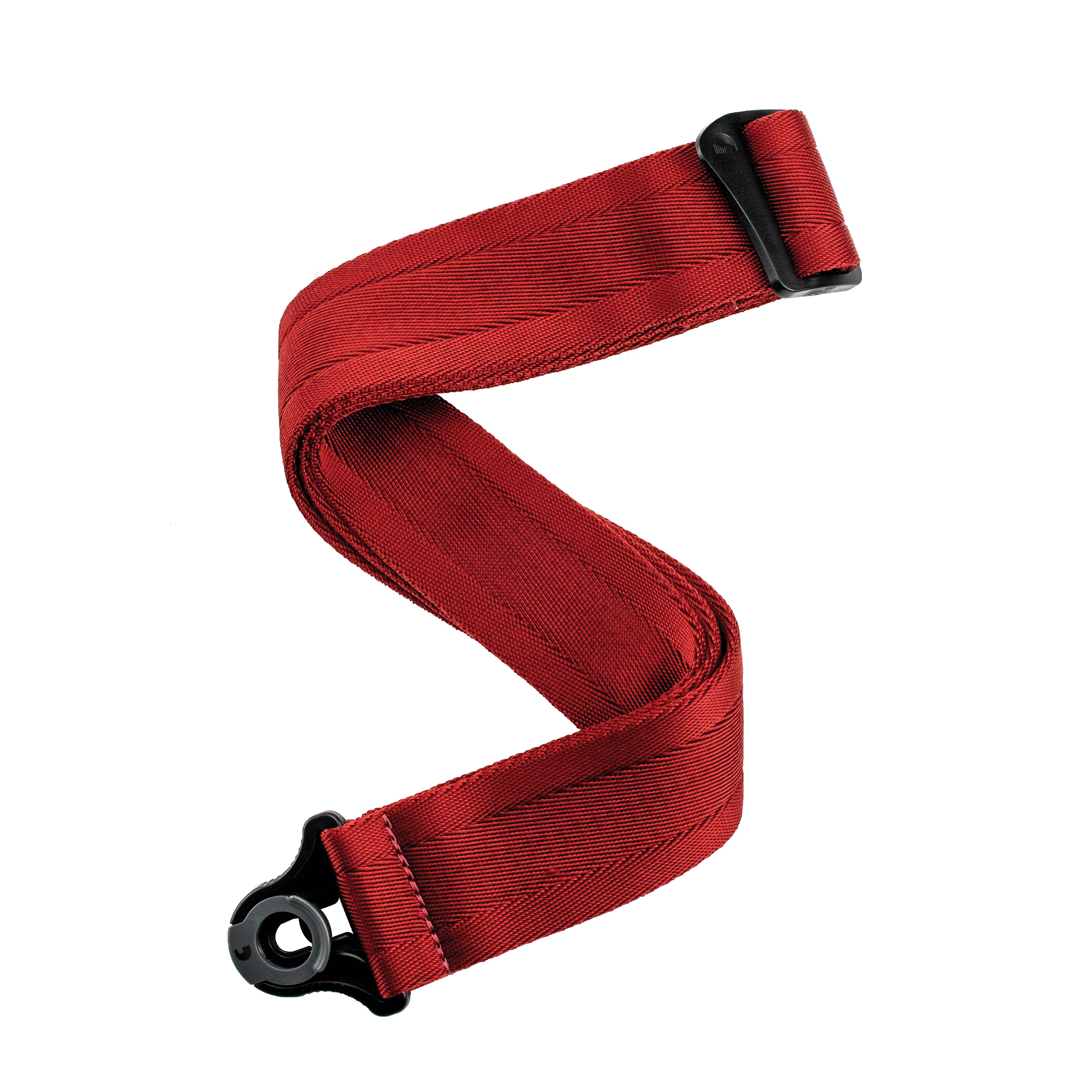 D'Addario Auto Lock Guitar Strap - Secure Adjustable Shoulder Strap for Electric & Acoustic Guitars - Blood Red - Perfect for Live Performances & Studio Sessions