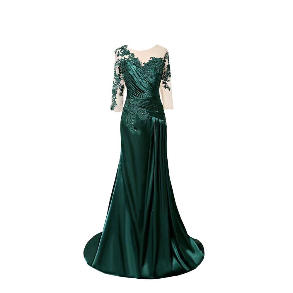 Elegant 2025 Mother of The Bride Dresses with Beaded Appliques - Long Sleeve Formal Evening Gown for Women - Perfect for Weddings, Galas & Special Occasions