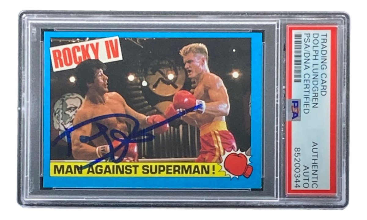 Dolph Lundgren Autographed 1985 Topps #43 Rocky IV Ivan Drago Trading Card - PSA/DNA Certified - Collectible Memorabilia for Movie Fans & Sports Card Enthusiasts