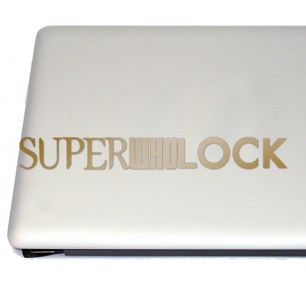 Superwholock Wide Vinyl Decal for Cosplay & Fan Gear - Gold | Perfect for Laptops, Cars & DIY Projects