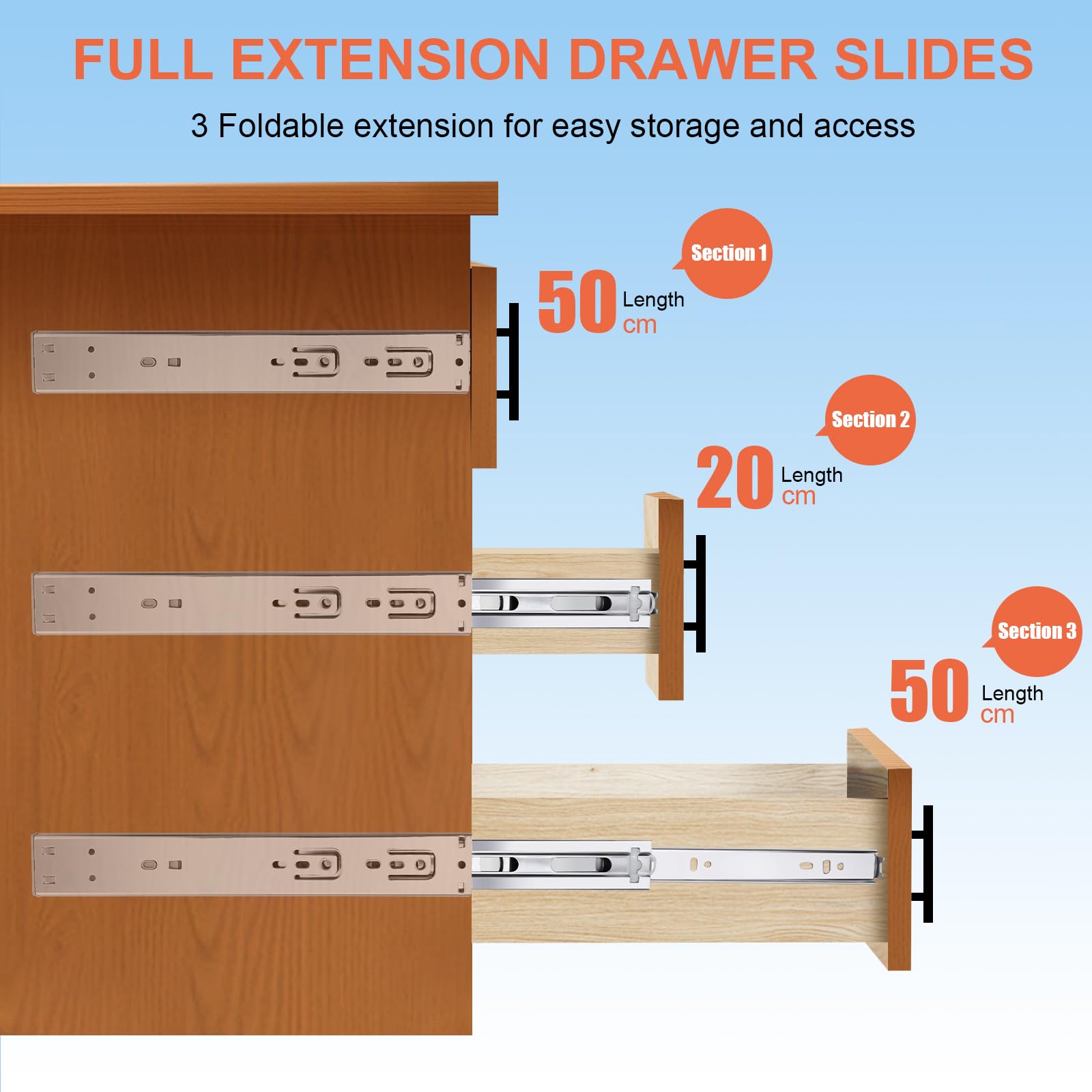 10 Inch Soft Close Ball Bearing Drawer Slides - 1 Pair (2 Pieces) Full Extension Side Mount Cabinet Runners - Heavy Duty 100 LB Capacity for Kitchen Cabinets, Wardrobes, File Cabinets & Trash Cans - Smooth Gliding Metal Dresser Rails for Home & Office Organization