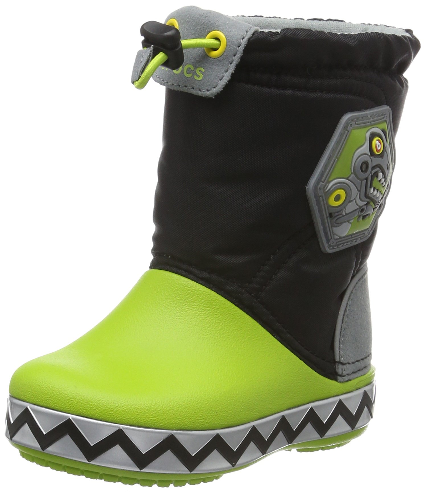 Crocs Lights Lodge Point RoboSaur Slip-On Clogs for Toddler & Little Kids - Dinosaur-Themed Light-Up Shoes for Playtime, Outdoor Adventures & Everyday Comfort