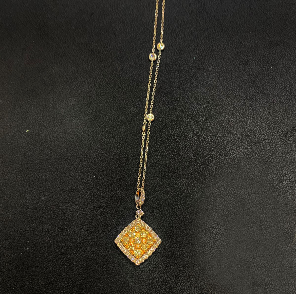18K White Gold Yellow Diamond Pendant Necklace for Women - Elegant Jewelry Gift for Birthday, Anniversary & Special Occasions