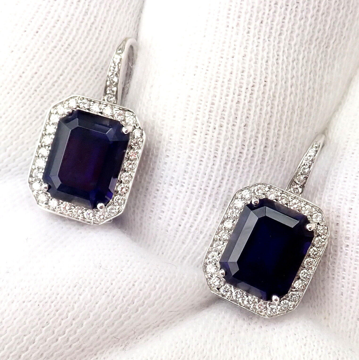 Authentic Pasquale Bruni 18k White Gold Iolite Diamond Earrings for Women | Luxury Italian Jewelry | Perfect for Weddings, Anniversaries & Special Occasions
