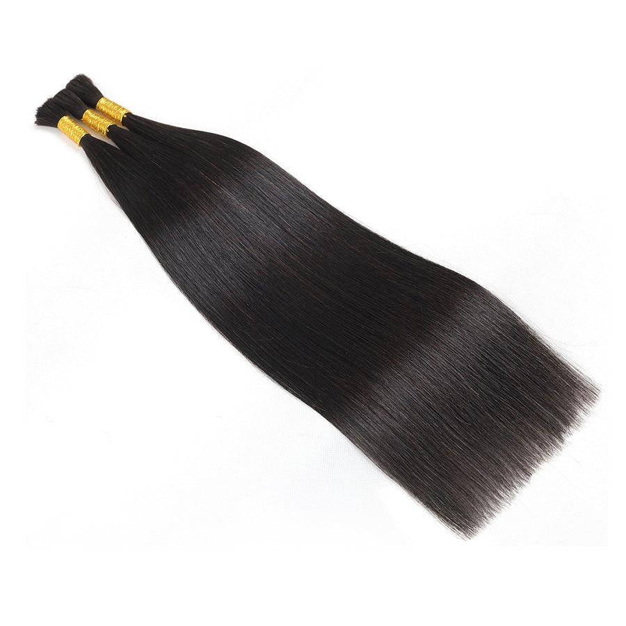 WOWANGEL 100% Human Hair Extensions for Boho Braids - 100g Straight Natural Black Hair Weft | Perfect for Festival Hairstyles, Wedding Looks & Everyday Boho Chic Style