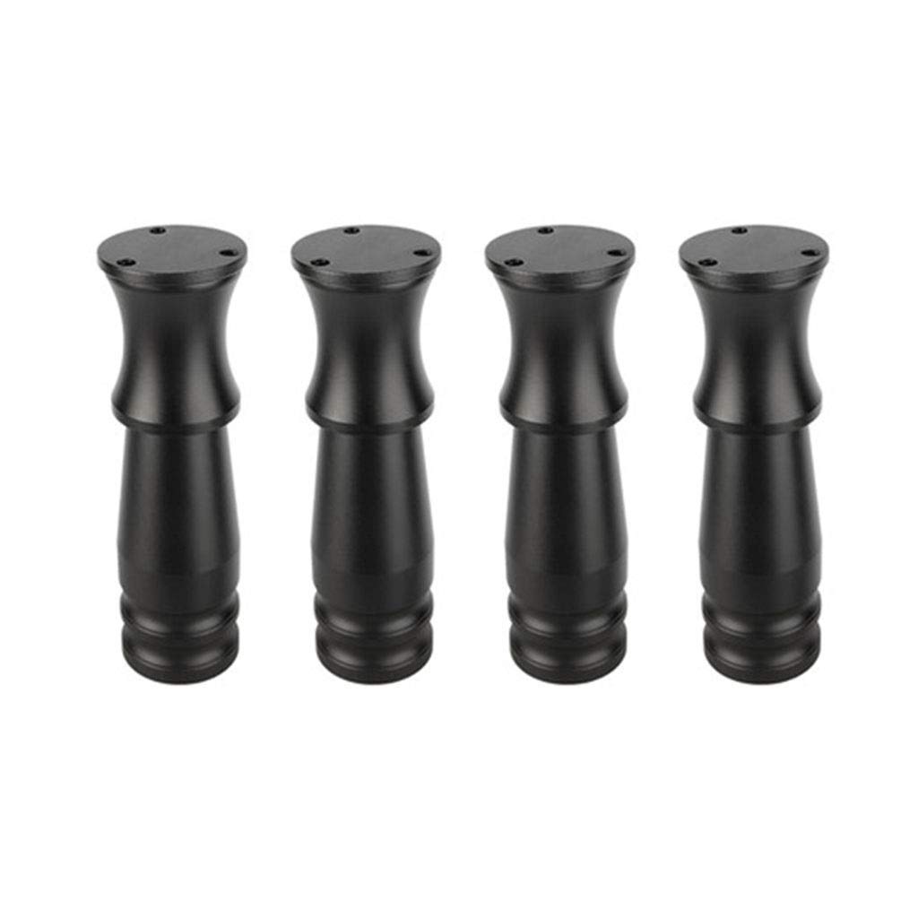 4 Inch Furniture Legs - Set of 4 Replacement Table Legs for Nightstand, Desk, Armchair, Couch, Recliner, Dresser & Cabinet - 15cm/6 Inch Black Wooden Legs - Perfect for Home Office, Living Room & Bedroom Furniture Upgrade