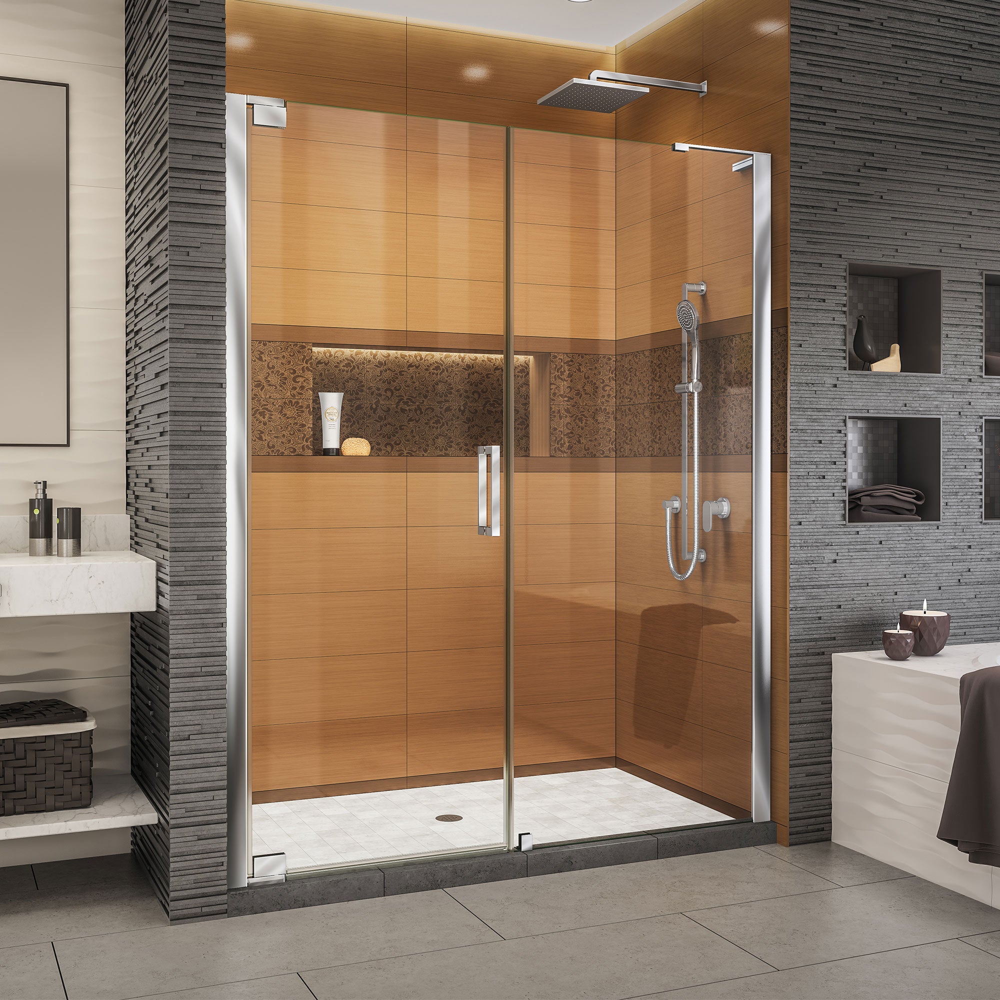 DreamLine Elegance LS Frameless Pivot Shower Door - 56 3/4