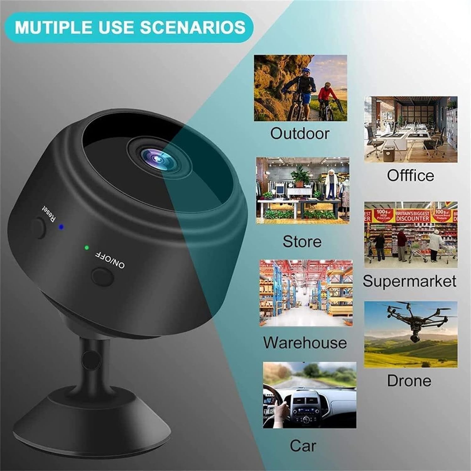 SpyFocus Magnetic Mini Security Camera with Night Vision & Motion Detection - 2 Pack, Wireless Outdoor/Indoor Covert Spy Cam, App Control for Home, Office & Surveillance - Ideal for Baby Monitoring, Pet Watching & Property Security