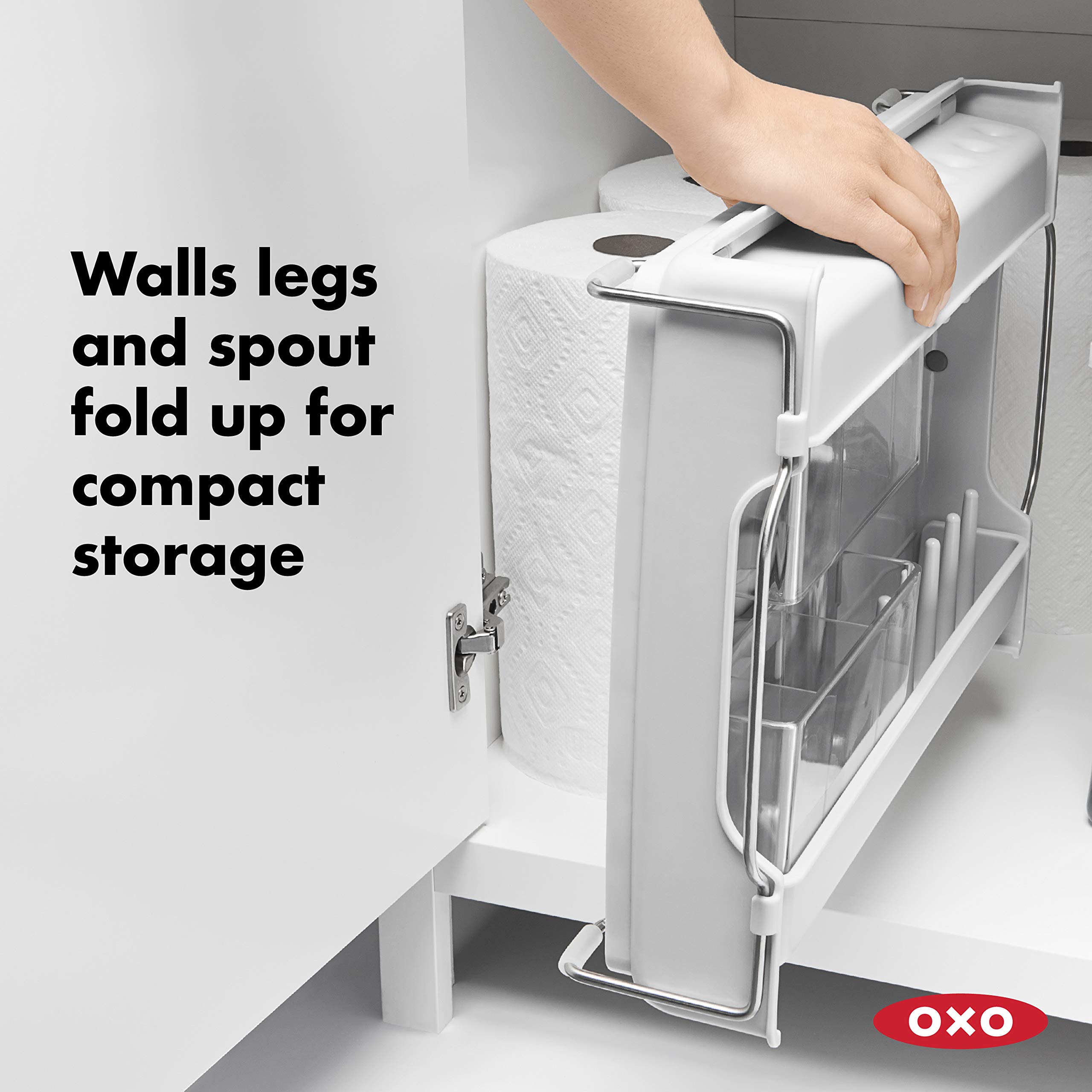 OXO Good Grips Foldable Dish Drying Rack - Space Saving Kitchen Organizer for Countertop, Sink & Small Spaces - Perfect for Apartments, RVs & Compact Kitchens