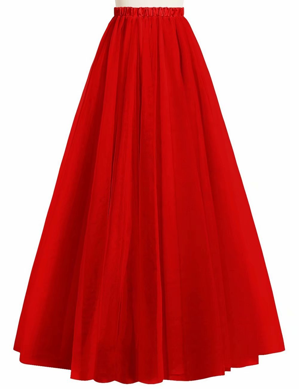 Elegant Women's Long Tutu Skirt - High Waist Elastic Tulle Ball Gown for Evening Party, Prom, Wedding & Special Occasions | Perfect for Dances, Photoshoots & Formal Events