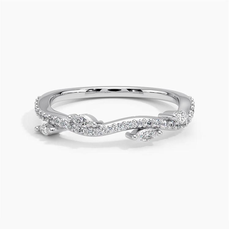 0.27CTW Luxe Winding Willow Diamond Wedding Band Ring for Women - Elegant Stackable Engagement Ring, Anniversary Gift - Perfect for Bridal Jewelry & Special Occasions