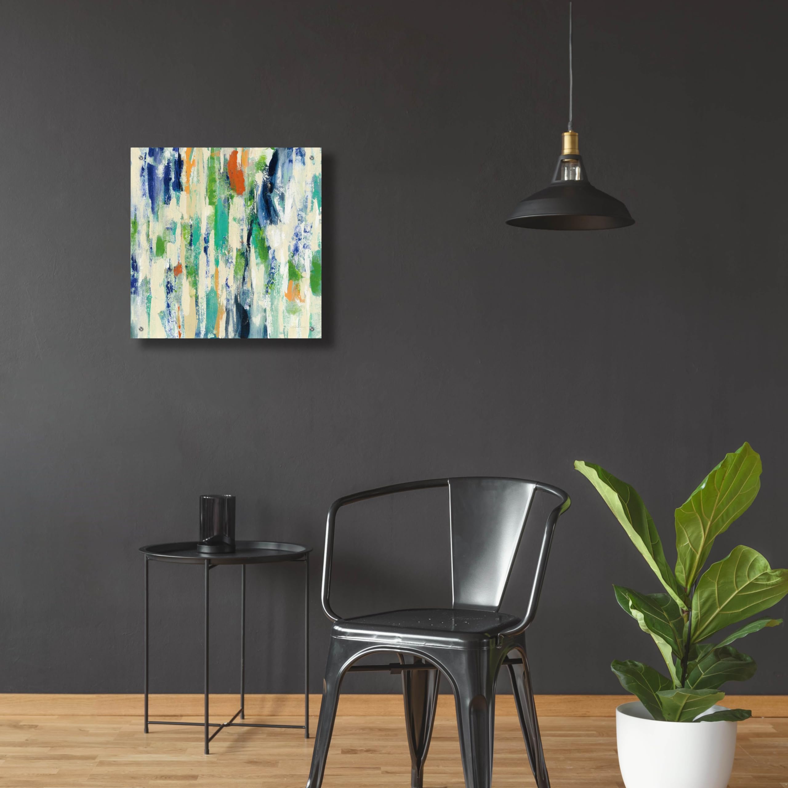 Sun Rays Acrylic Glass Wall Art by Silvia Vassileva - 24x24 Inches Modern Abstract Painting for Living Room, Bedroom & Office Decor