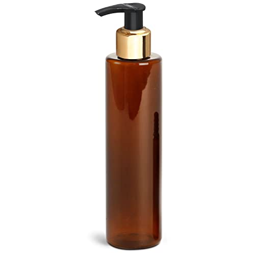 Amber Bottles with Golden Pump