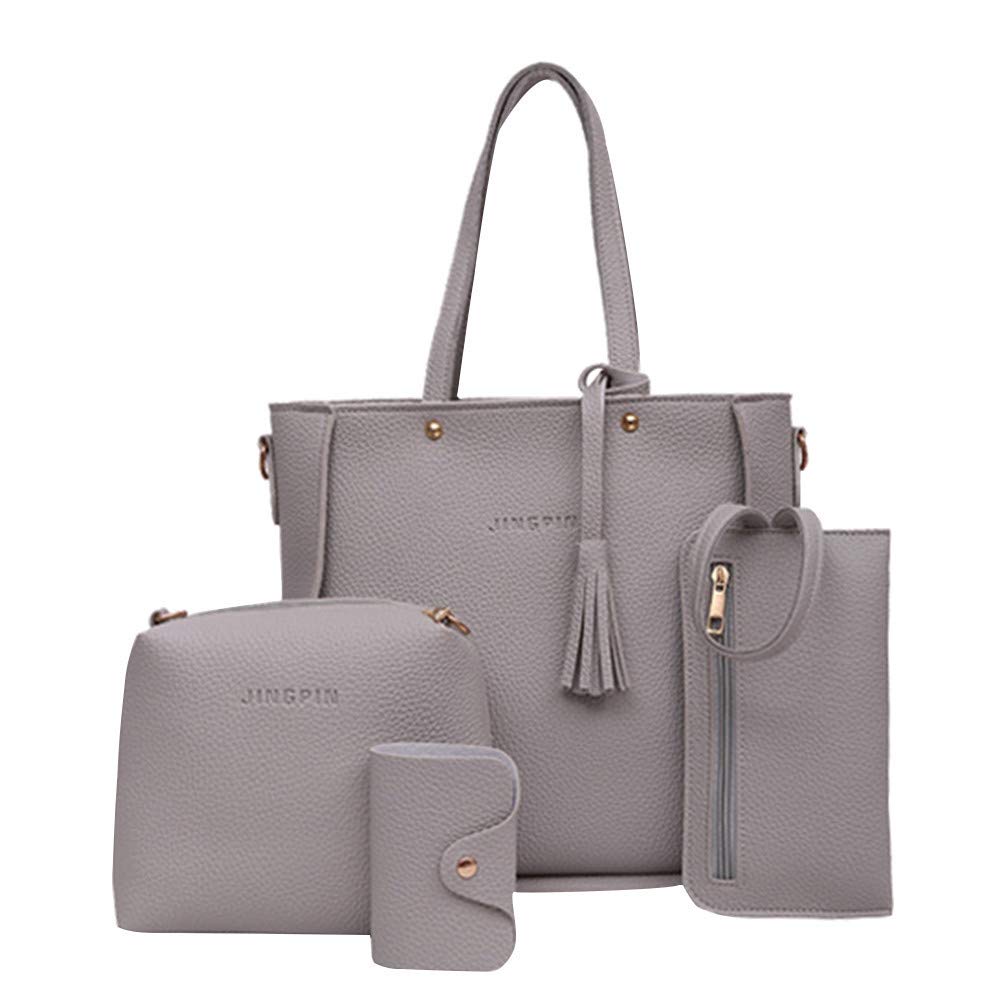 Stylish Women's Tote Bag Backpack Set - 4-Piece Crossbody & Shoulder Handbags Collection | Fashionable Designer Top Handle Purses for Work, Travel & Daily Use