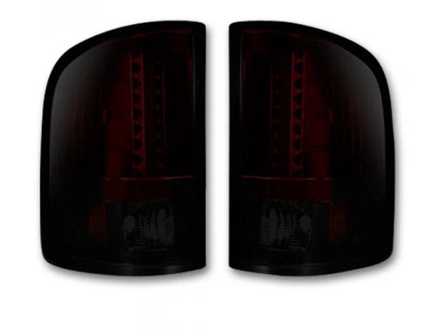 2007-2013 GMC Sierra LED Tail Lights - Dark Red Smoked Lens for Improved Visibility & Style | Perfect for Night Driving & Custom Truck Upgrades