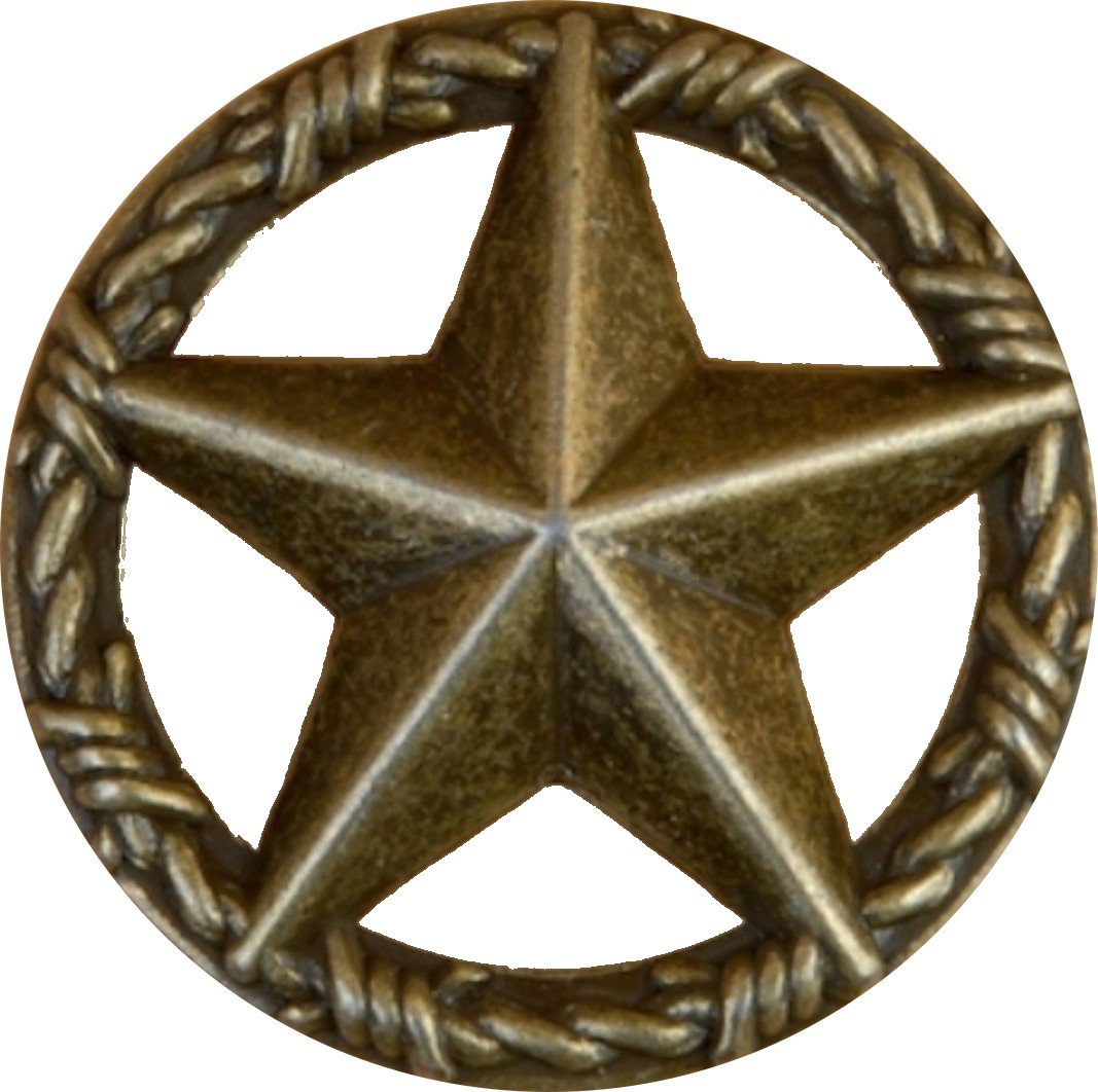 Barbwire Star Drawer Pulls - Set of 24 Cabinet Handles for Vintage Furniture, Kitchen Cabinets & DIY Home Decor - Matte Black Hardware for Dressers, Wardrobes & Storage Units