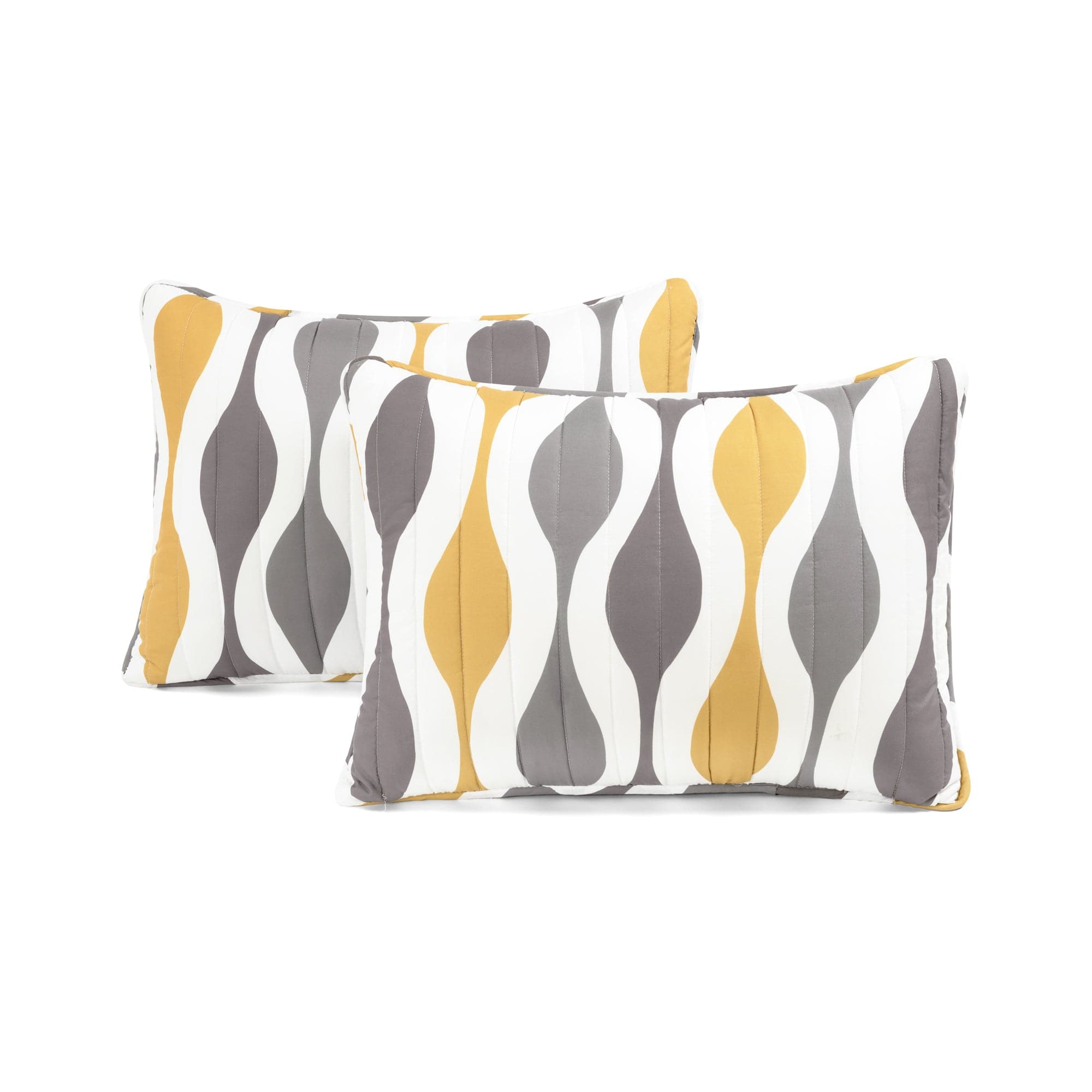 Mid Century Geo Reversible Quilt 3 Piece Set - Modern Geometric Bedding for Master & Guest Bedrooms - Perfect for Home Decor & Cozy Nights