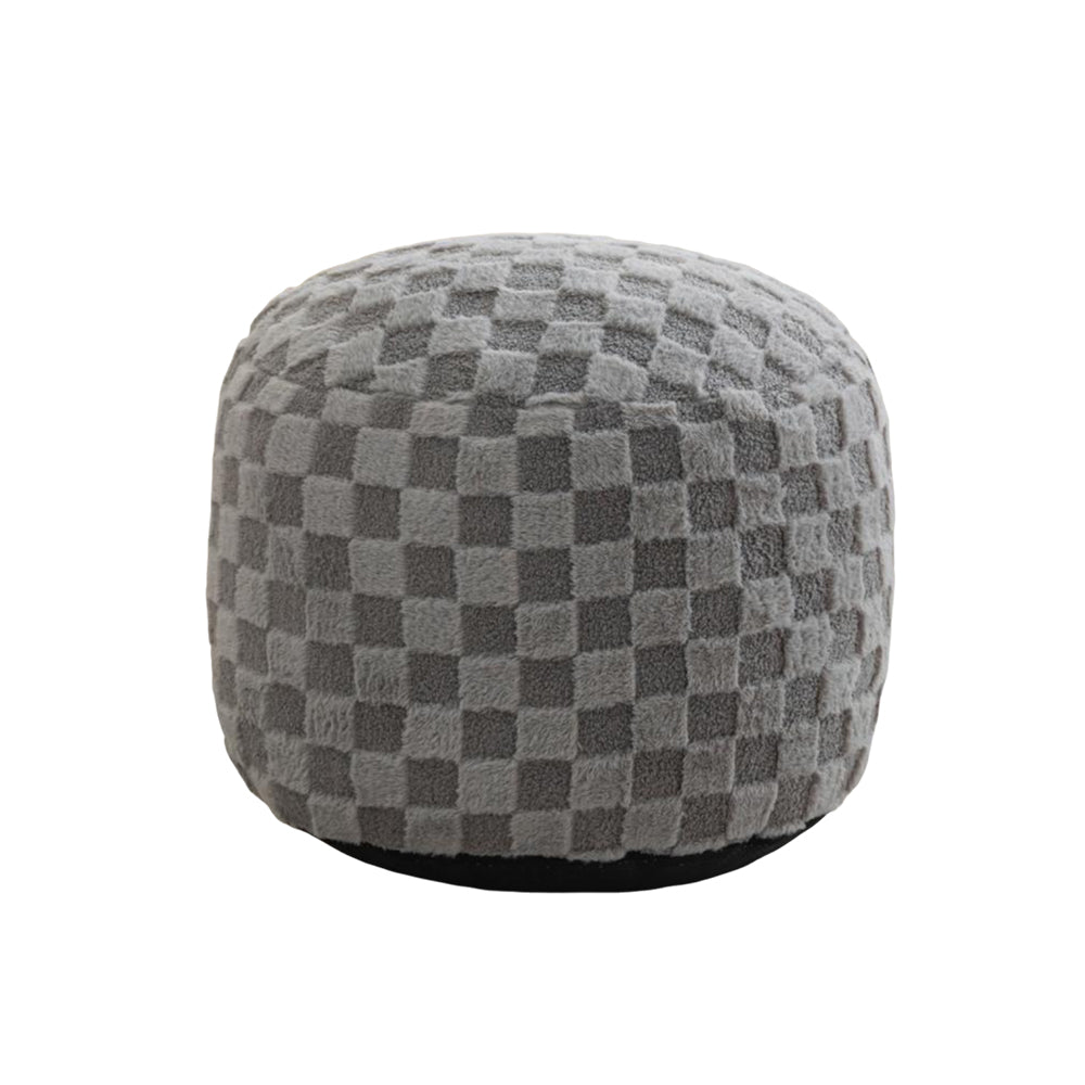 MAXYOYO Jacquard Shaggy Plush Bean Bag Chair with Pouf Set - Space Saving Combo for Living Room, Dorm, Bedroom & Game Room - Soft Bean Bag Bed & Footstool Bundle for Relaxing, Lounging & Gaming