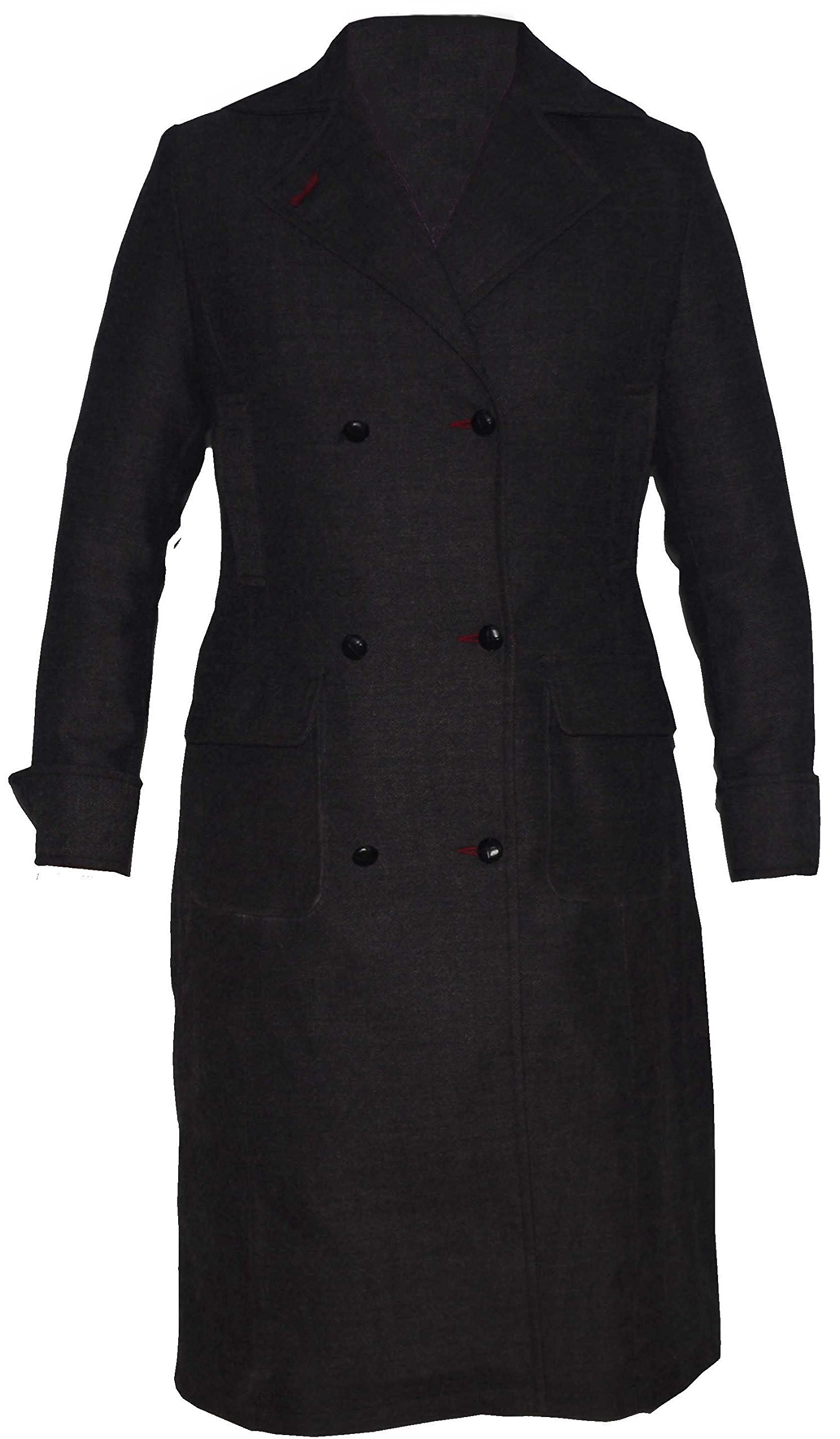 Women's Gray 100% Pure Wool Winter Long Coat - Warm & Stylish Outerwear for Cold Weather, Office & Casual Wear