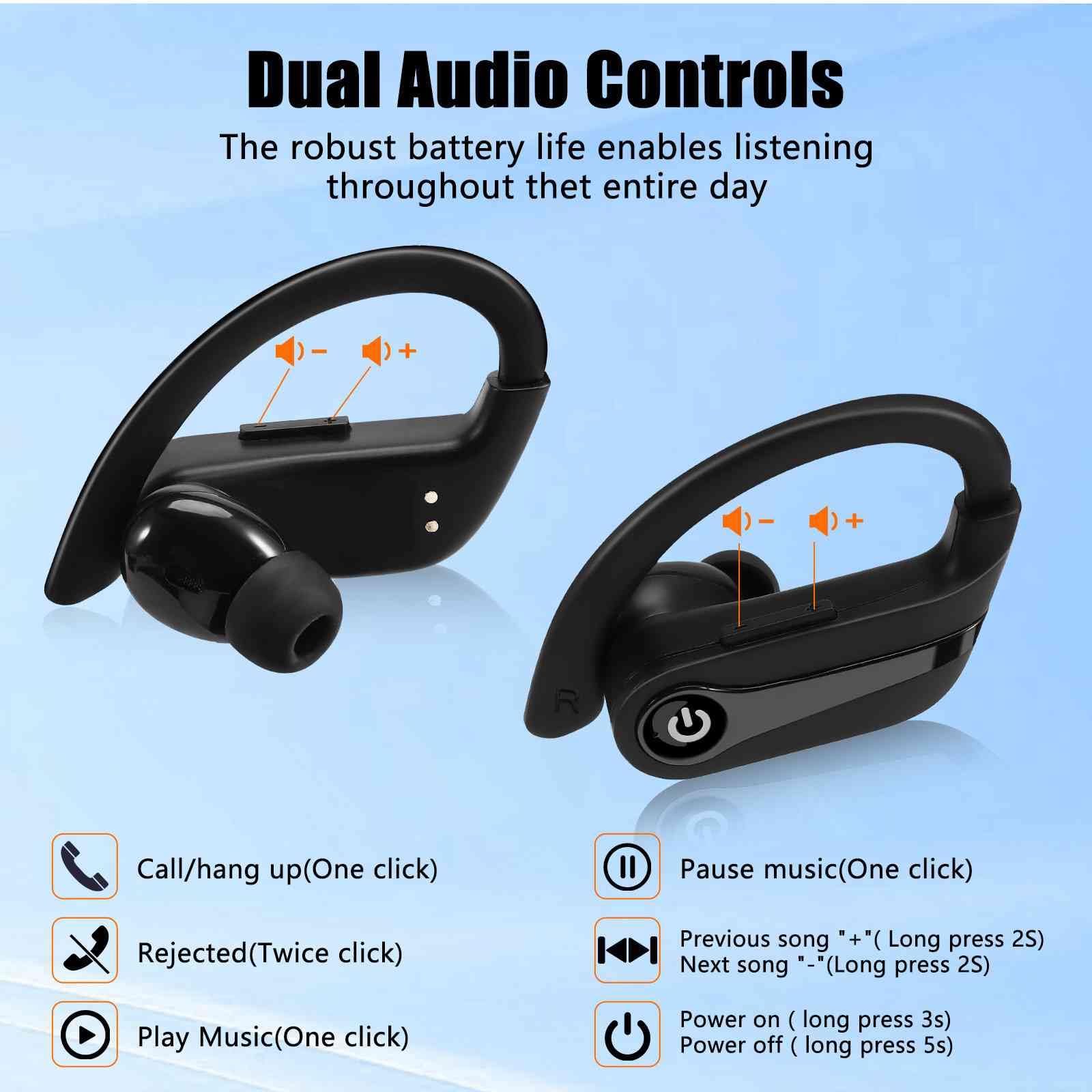 OnePlus 5 Wireless Earbuds - True 5.0 Bluetooth Sport Headphones with Immersive Sound, Charging Case, Touch Control & IPX7 Sweatproof for Gym, Running & Workouts | Stereo Calls & Deep Bass