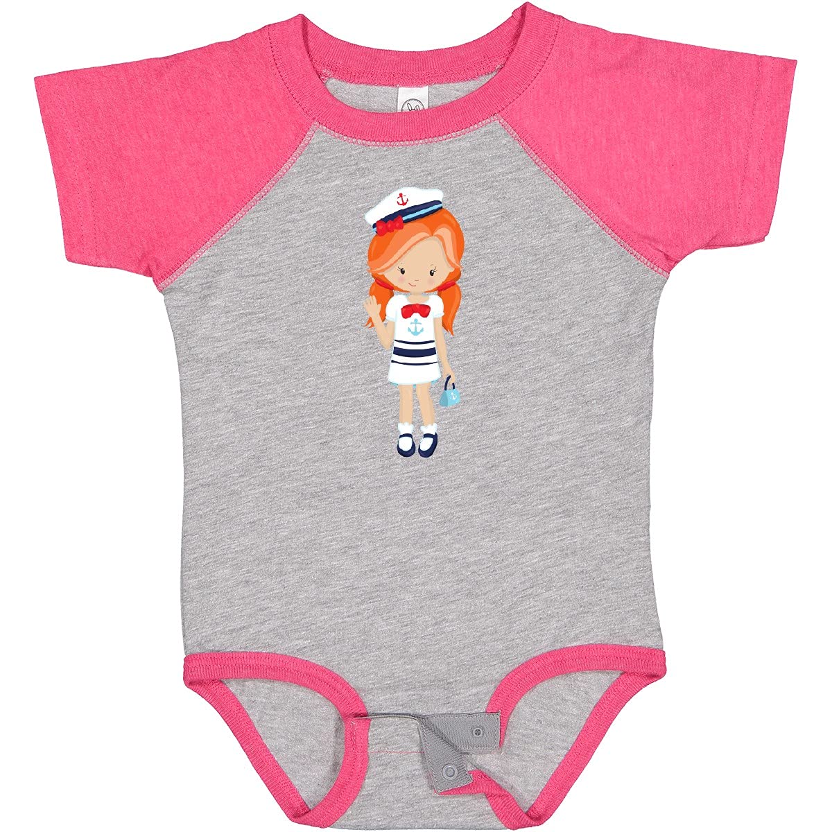 Inktastic Boat Captain & Skipper Cute Orange Hair Baby Bodysuit - Perfect for Nautical Themed Parties & Baby Photoshoots