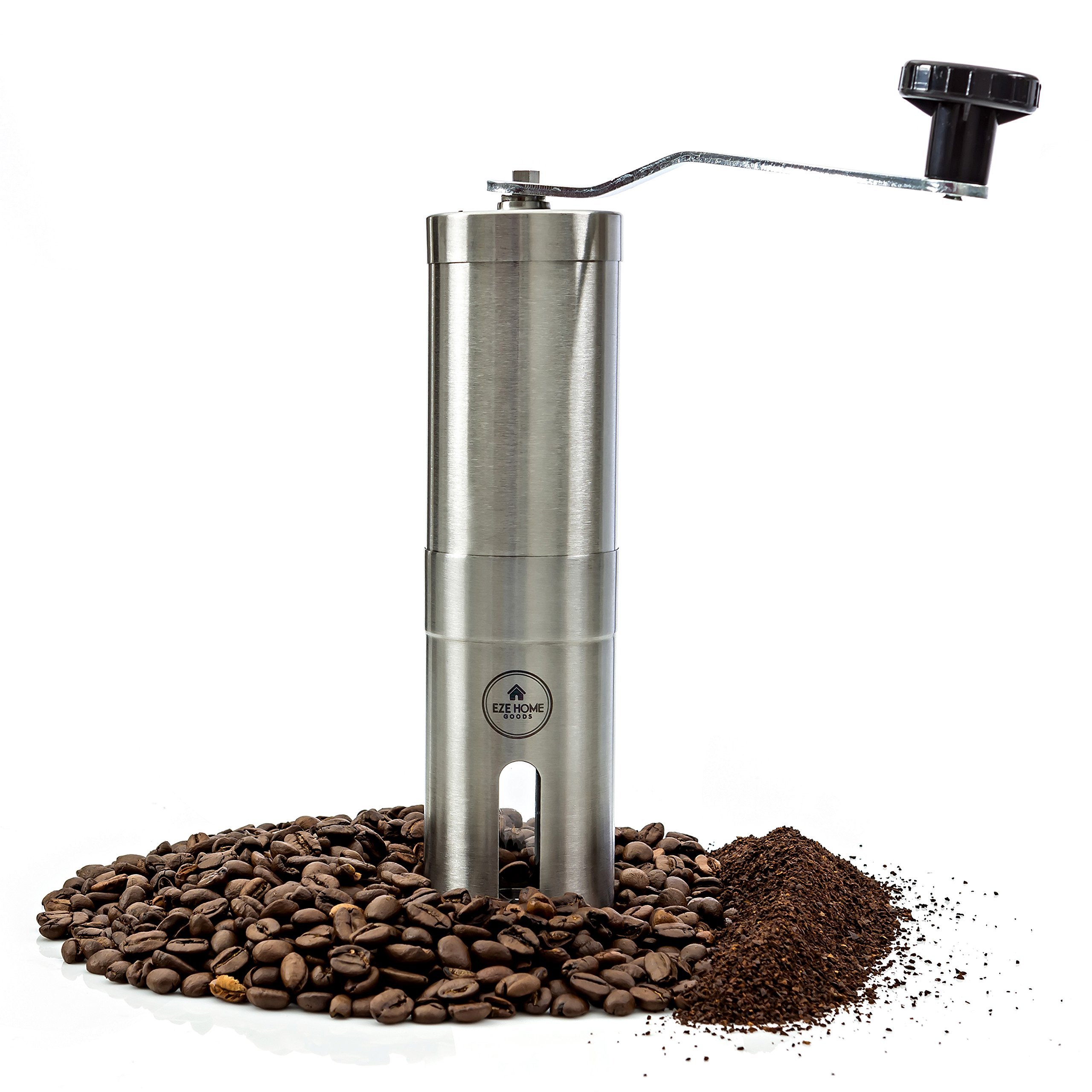 Premium Hand Coffee Grinder with Ceramic Conical Burr - Consistent Grind, Professional Grade Stainless Steel, Portable & Durable - Perfect for Home, Office, Travel & Camping Coffee Brewing