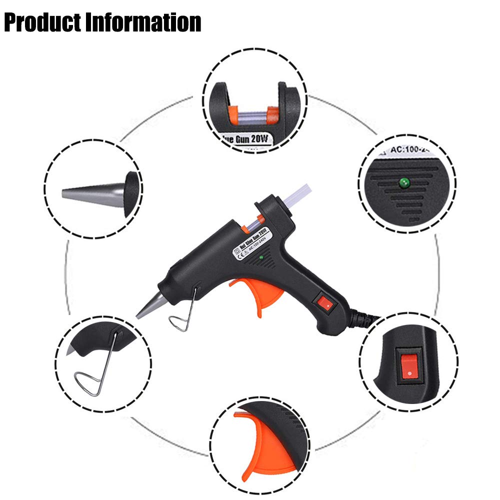 Upgraded 20W High Temperature Mini Hot Glue Gun Kit with 50 Glue Sticks (4.0