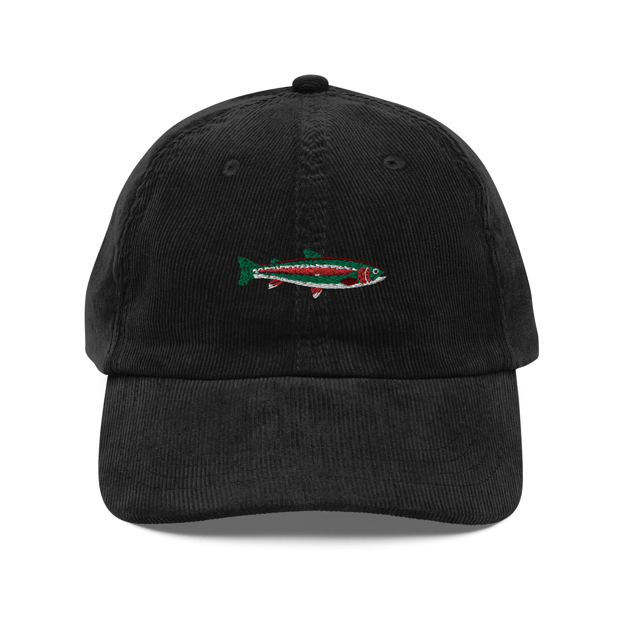 Alaskan Rainbow Embroidered Corduroy Dad Hat - Vintage Unisex Baseball Cap for Outdoor Activities & Casual Wear