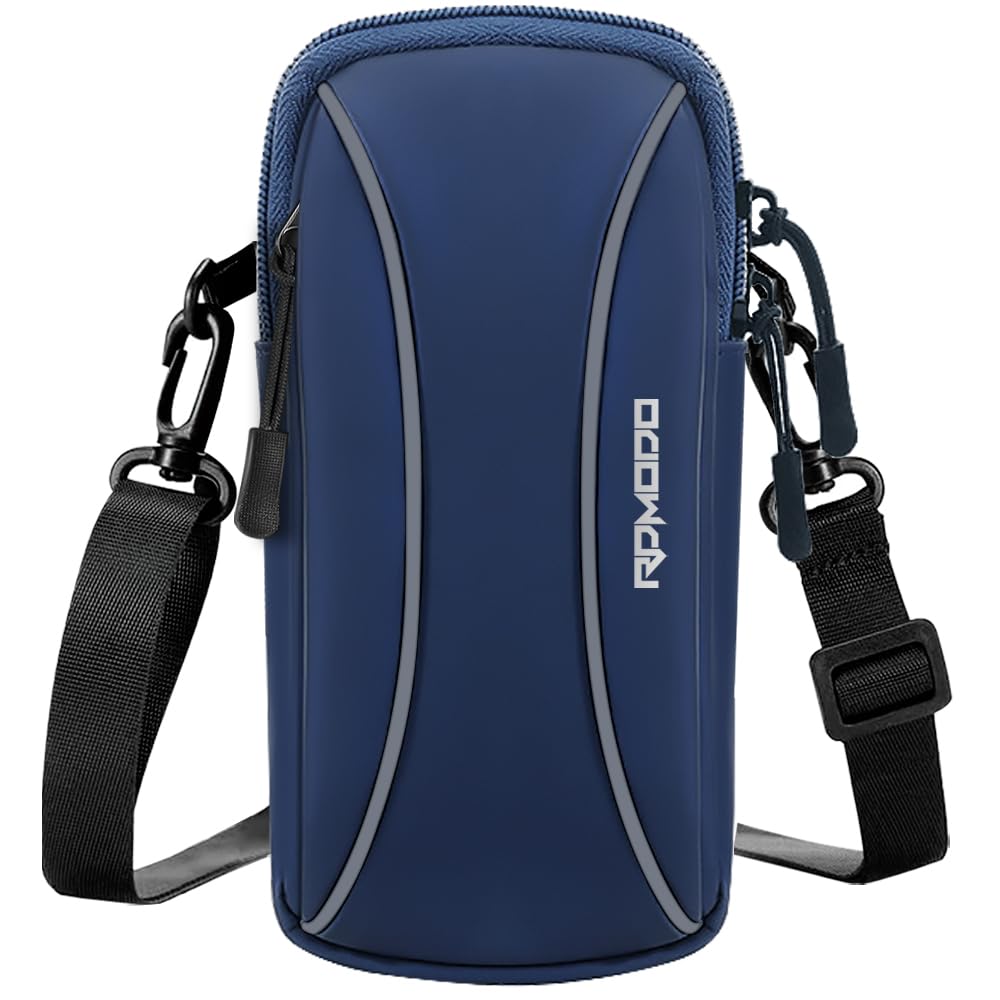 Running Armband Phone Holder with Crossbody Strap - Compatible with iPhone 15 14 13 Pro Max & Samsung Galaxy S24 S23 - Lightweight 2-Pocket Design for 7.2