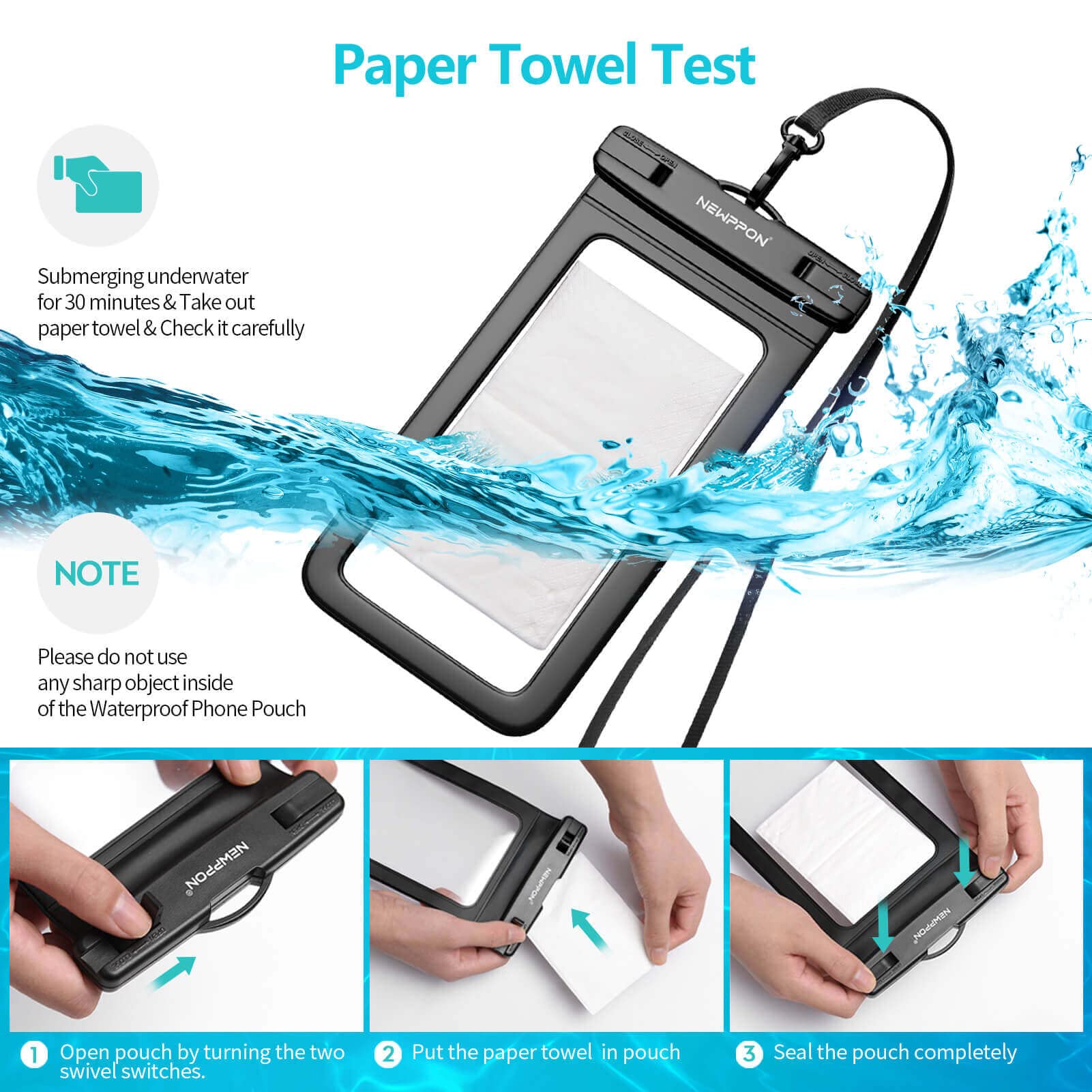 4 Pack Waterproof Phone Pouch - Universal Underwater Dry Bag Case for iPhone 16/15/14/13 Pro Max & Samsung Galaxy S23/Note - Perfect for Beach, Pool, Swimming, Kayaking & Water Sports